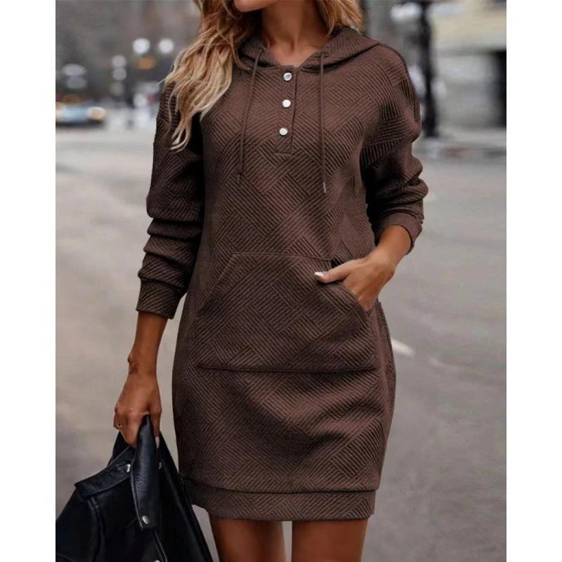 Casual Hoody Mid-Length Dress