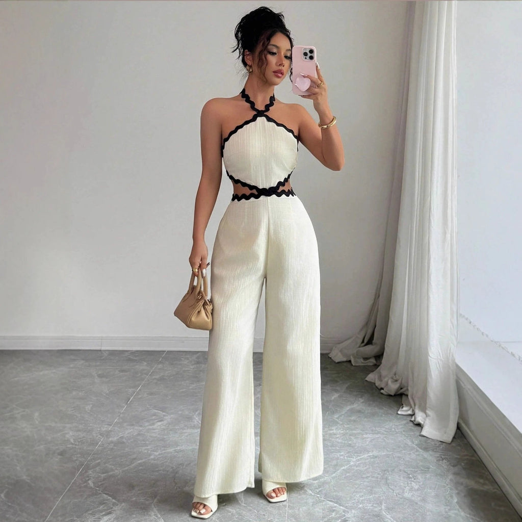 Women's Fashionable Wave Lace Jumpsuit