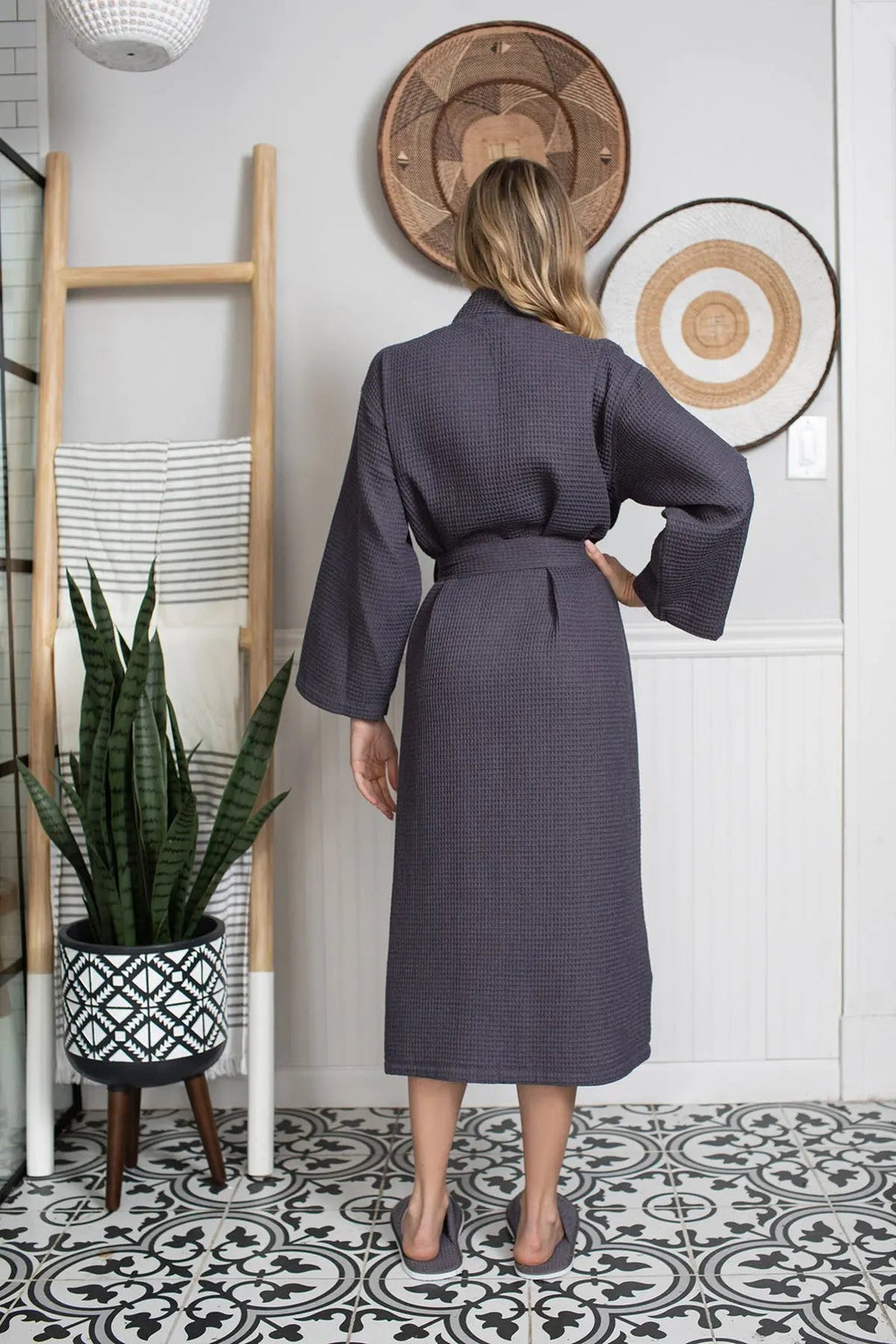Women's Lightweight Waffle Robe, Quick-Dry Spa Comfort