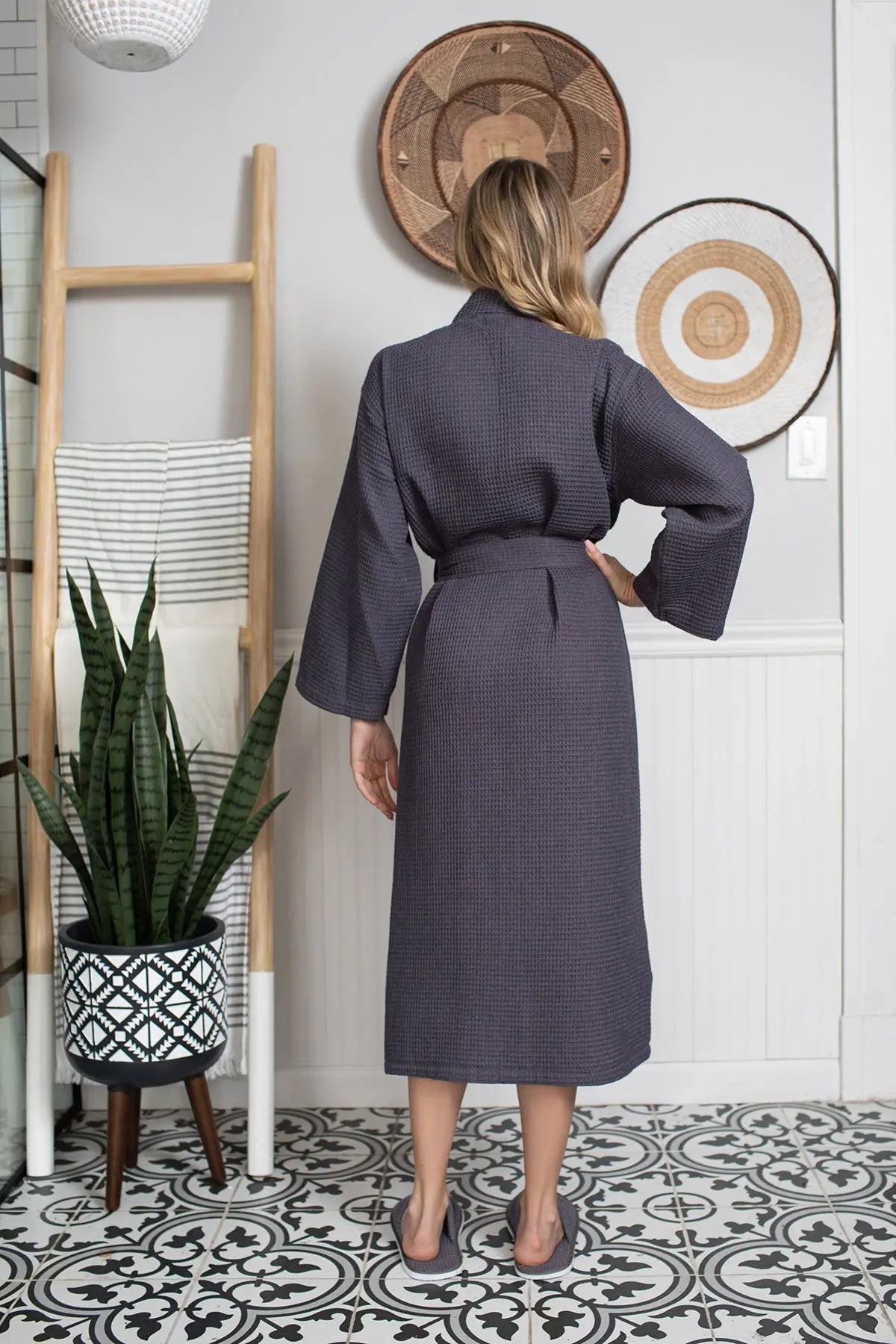 Women's Lightweight Waffle Robe, Quick-Dry Spa Comfort