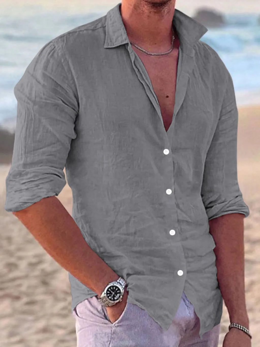 Men's Button Up Long Sleeve Shirt
