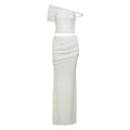 Elegant Slim-fit Oblique Shoulder Top & Long Skirt Set