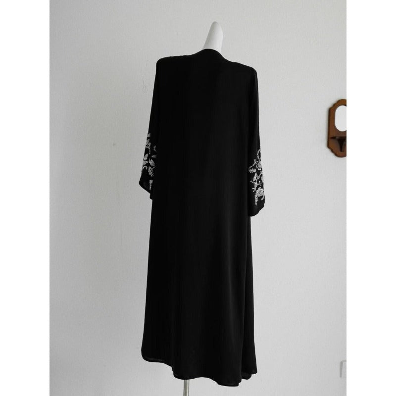 Banquet Dress Abaya Set | Embroidered Diamond Elegance 3-Piece Abaya with Hijab