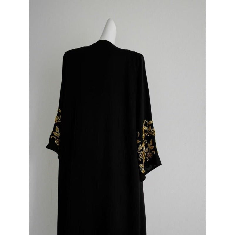 Banquet Dress Abaya Set | Embroidered Diamond Elegance 3-Piece Abaya with Hijab