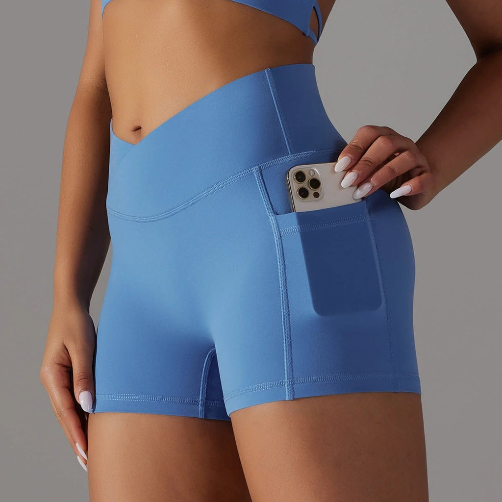 Women's Stylish Fitness Lifting Shorts With Phone Pocket