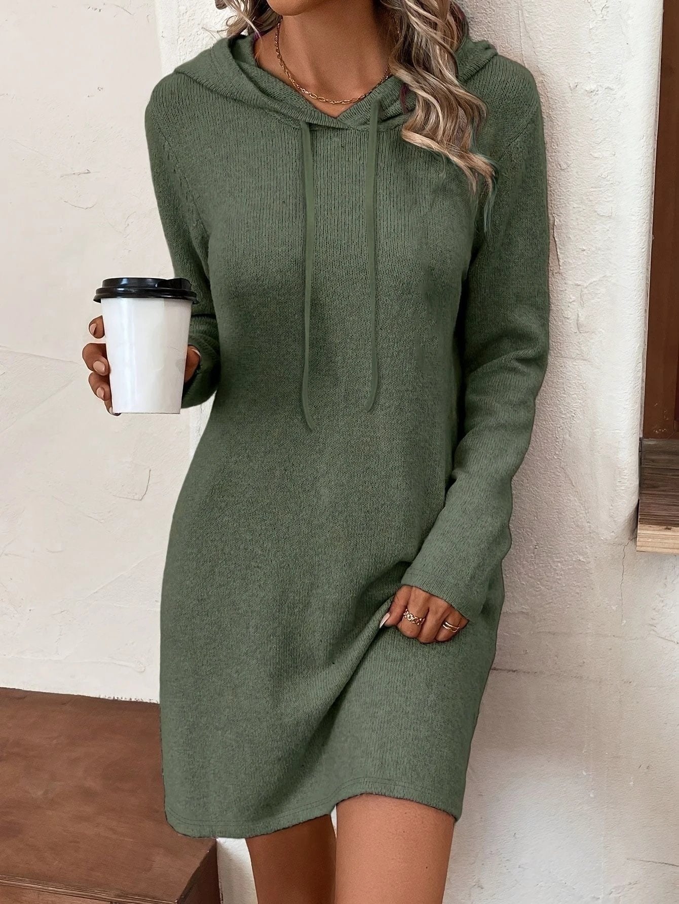 Women's Form Fitting Hoodie Mini Dress