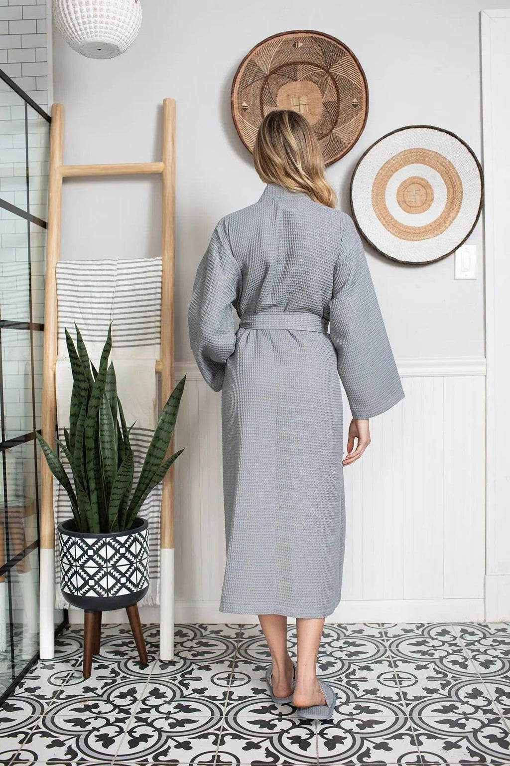 Women's Lightweight Waffle Robe, Quick-Dry Spa Comfort