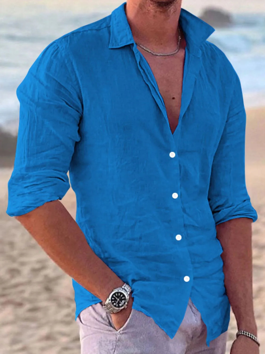 Men's Button Up Long Sleeve Shirt