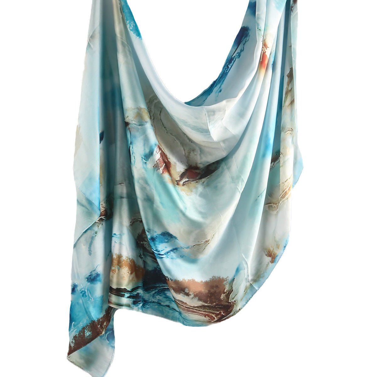 Elegant Satin Marble Print Hijab