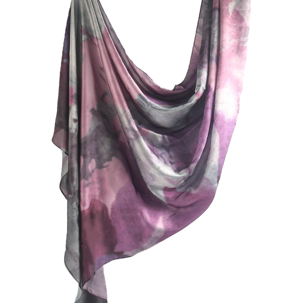 Elegant Satin Marble Print Hijab
