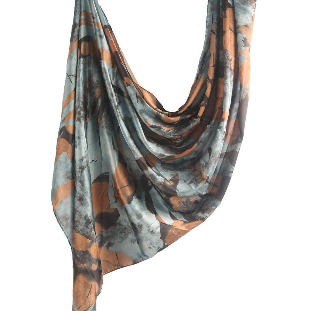 Elegant Satin Marble Print Hijab