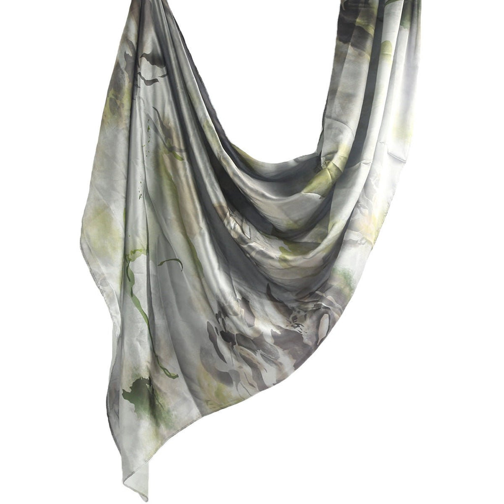 Elegant Satin Marble Print Hijab