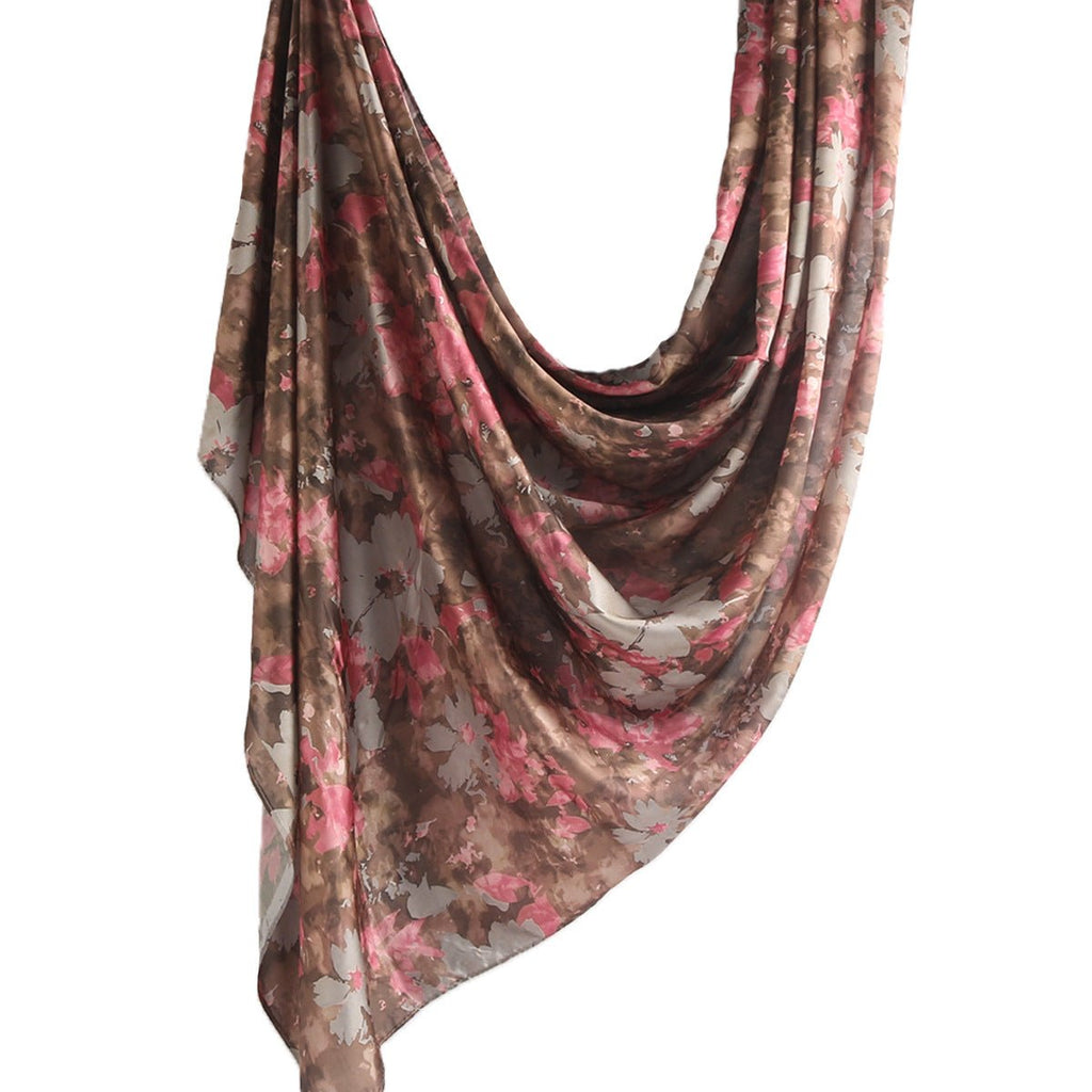 Elegant Satin Marble Print Hijab