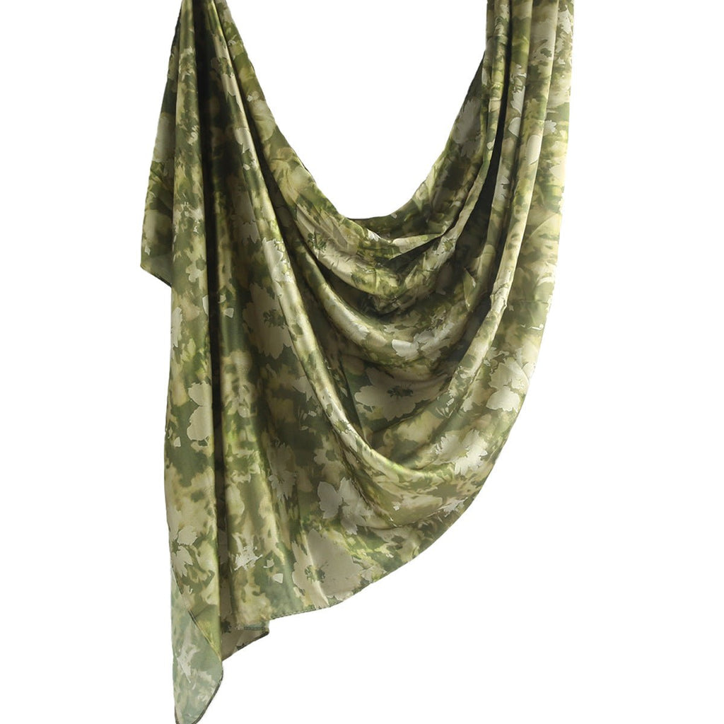 Elegant Satin Marble Print Hijab