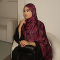 Elegant Satin Marble Print Hijab