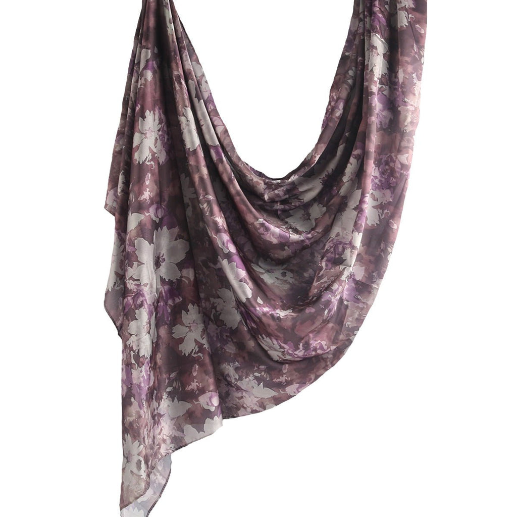 Elegant Satin Marble Print Hijab