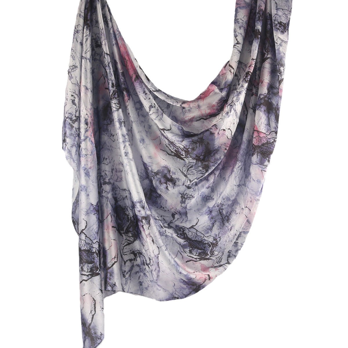 Elegant Satin Marble Print Hijab