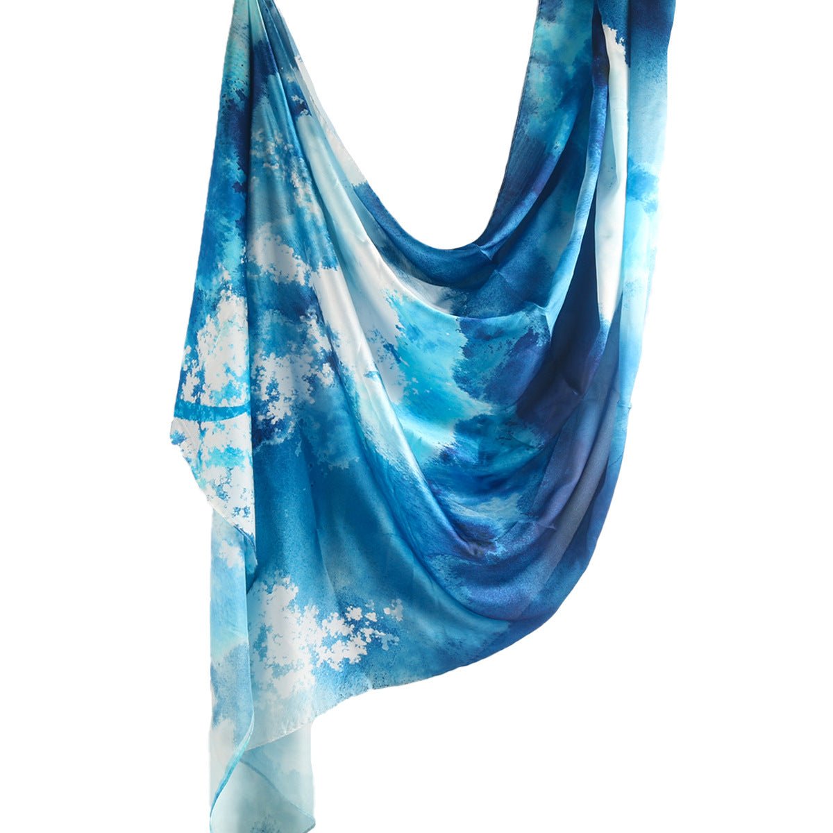 Elegant Satin Marble Print Hijab