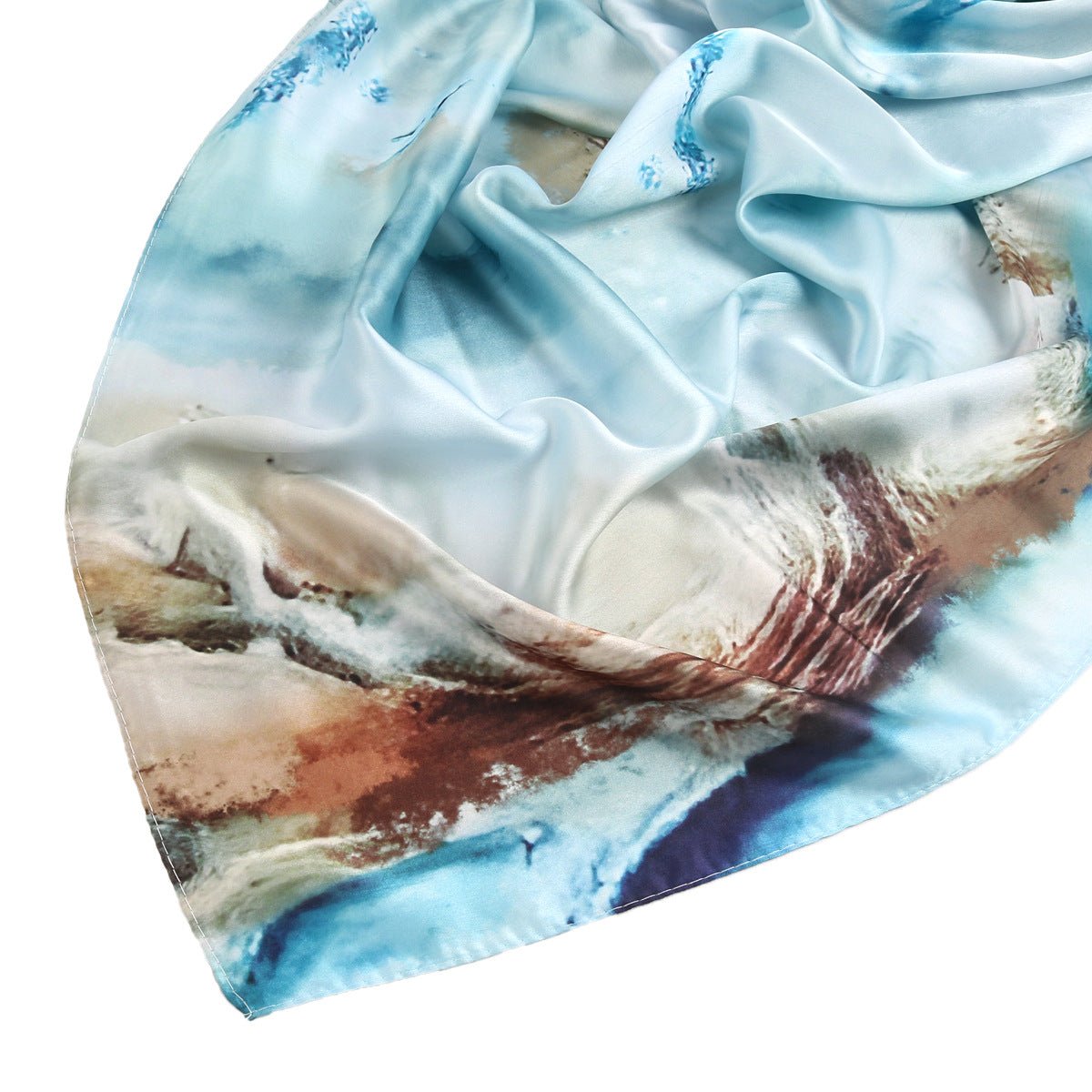 Elegant Satin Marble Print Hijab
