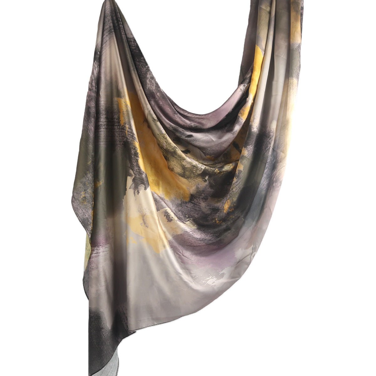 Elegant Satin Marble Print Hijab