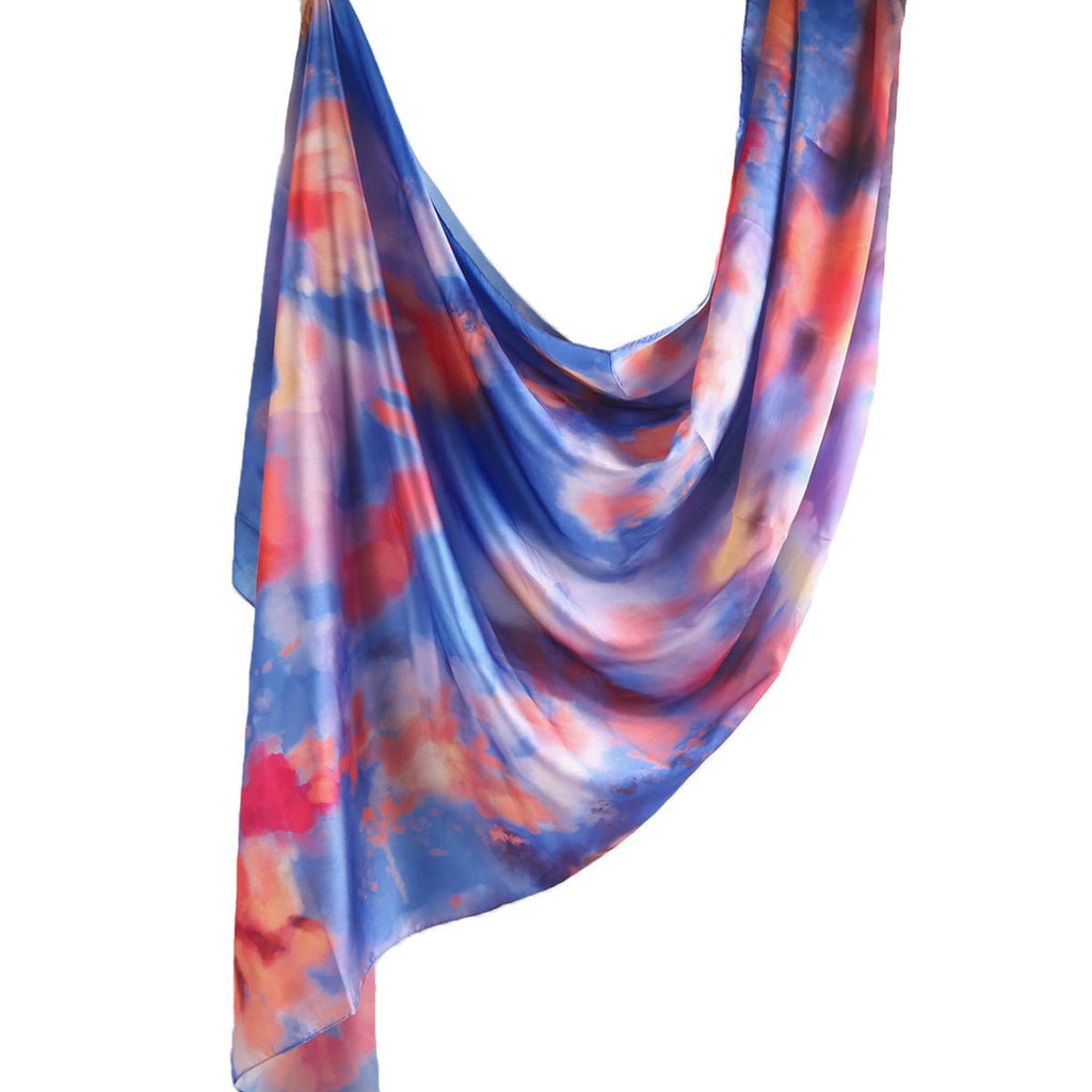 Elegant Satin Marble Print Hijab