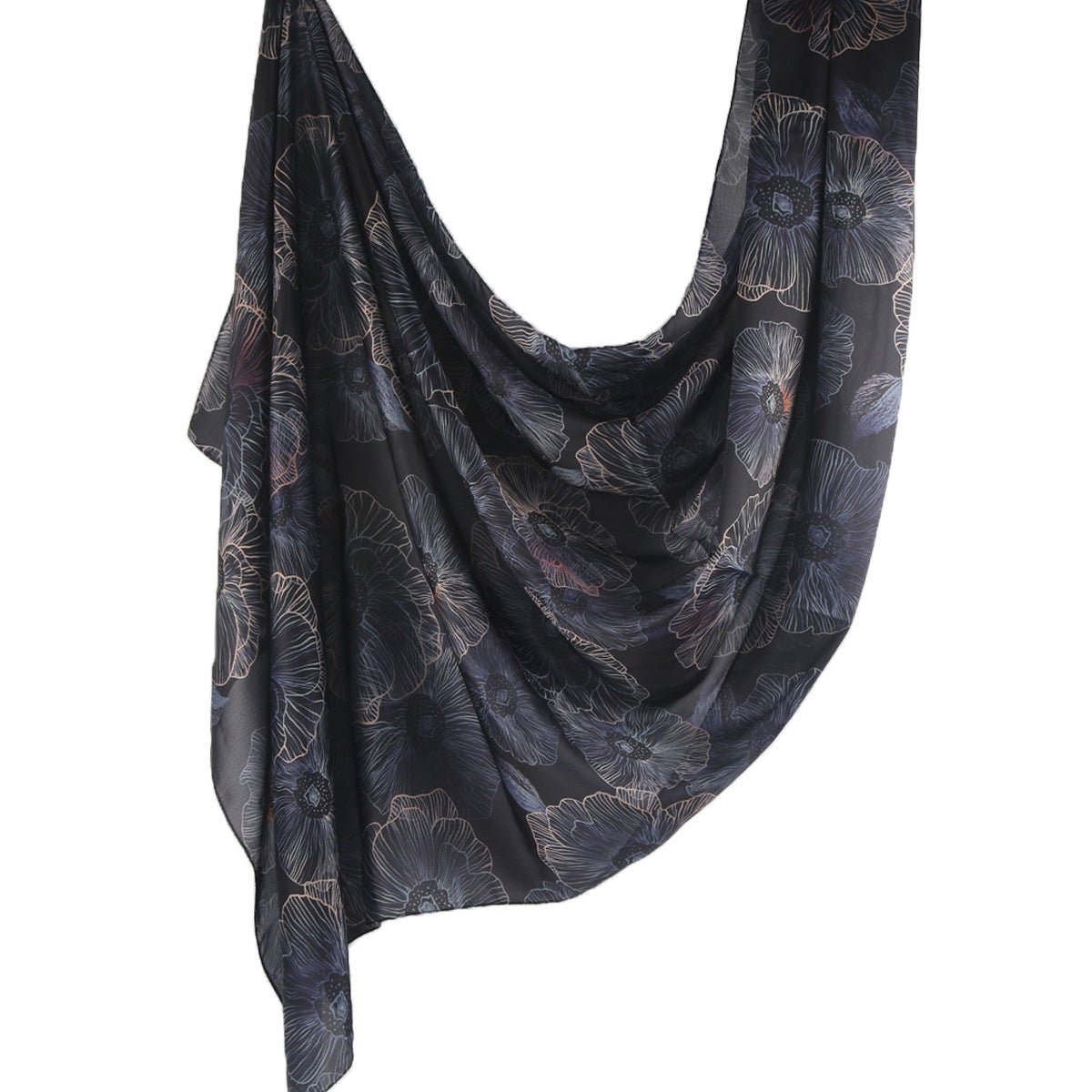 Elegant Satin Marble Print Hijab