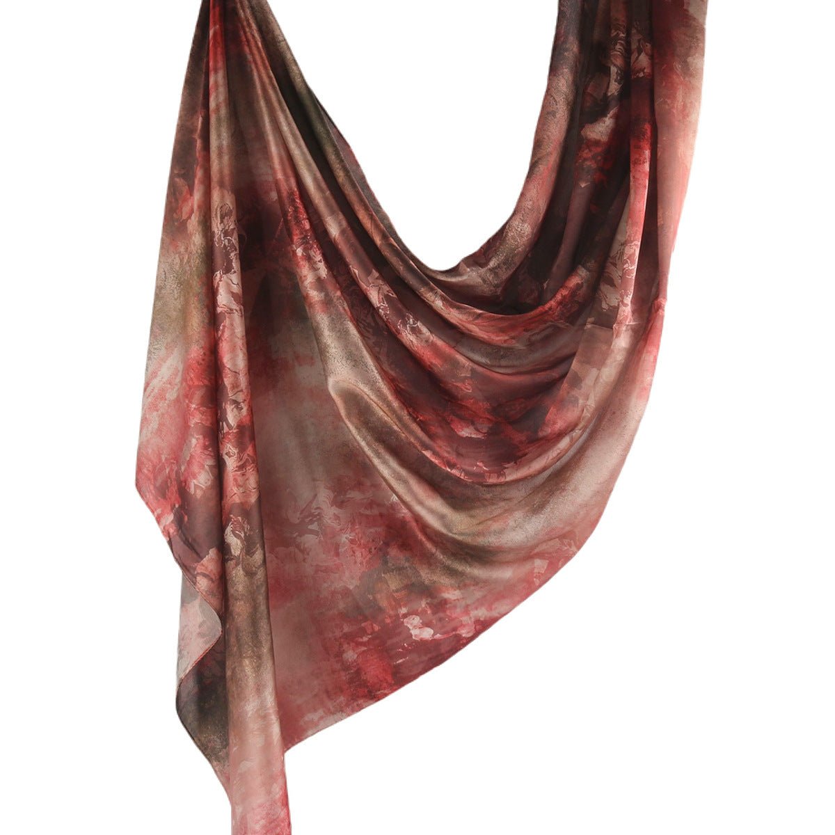 Elegant Satin Marble Print Hijab