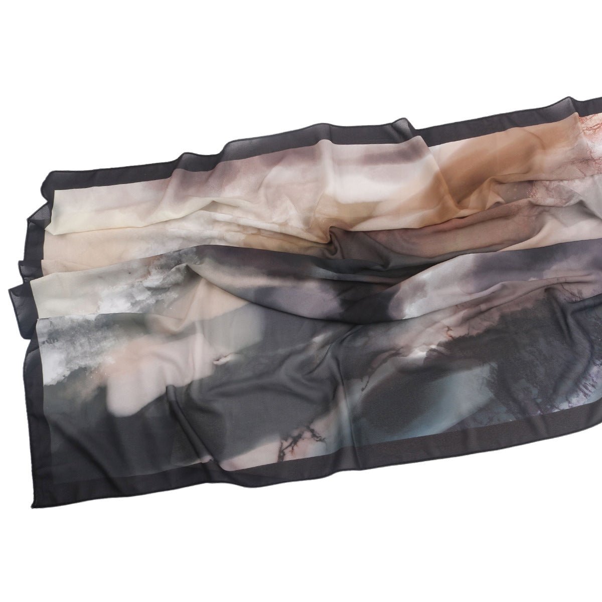 Elegant Printed Chiffon Bohemian Style Hijab Scarf Breathable Sun Protection