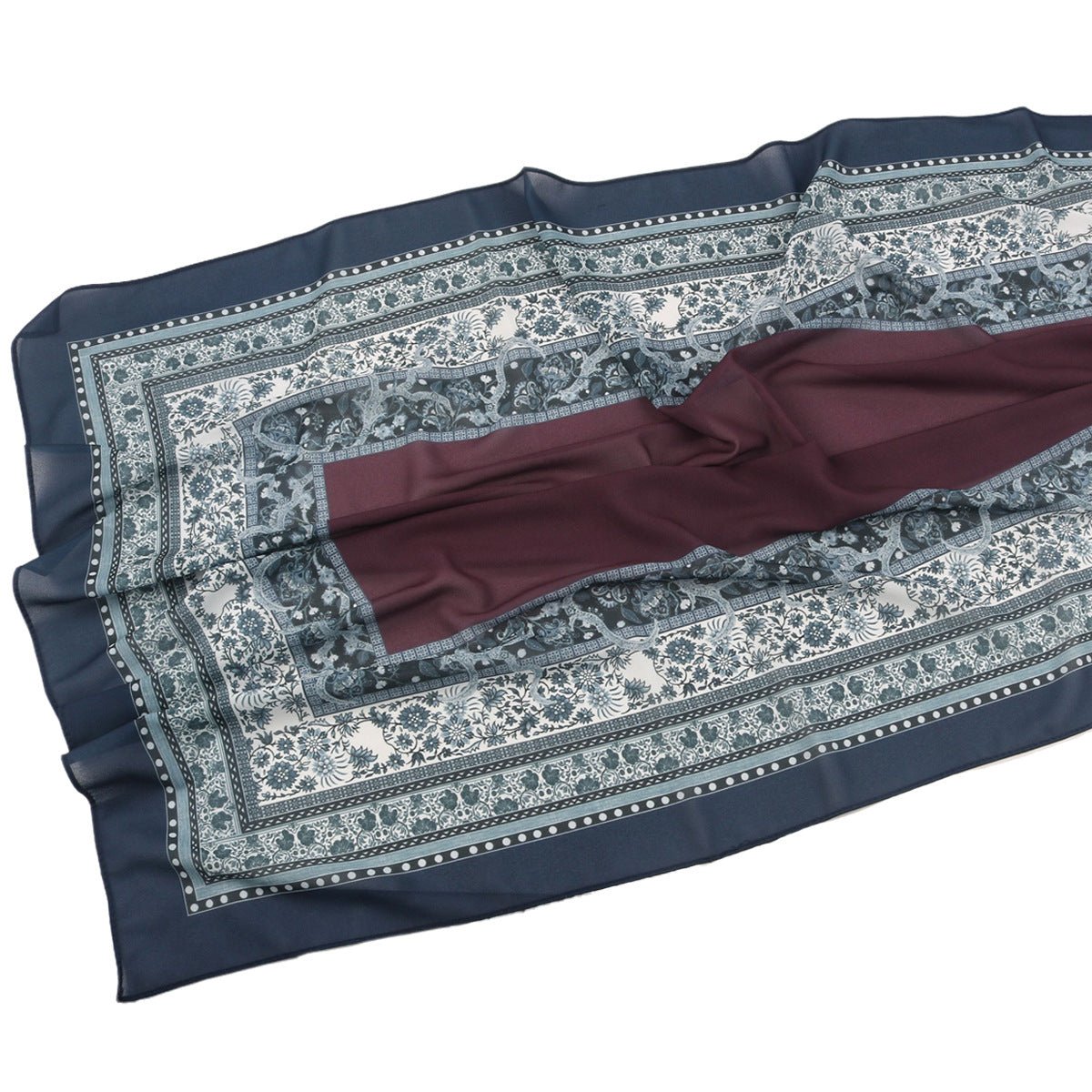 Elegant Printed Chiffon Bohemian Style Hijab Scarf Breathable Sun Protection