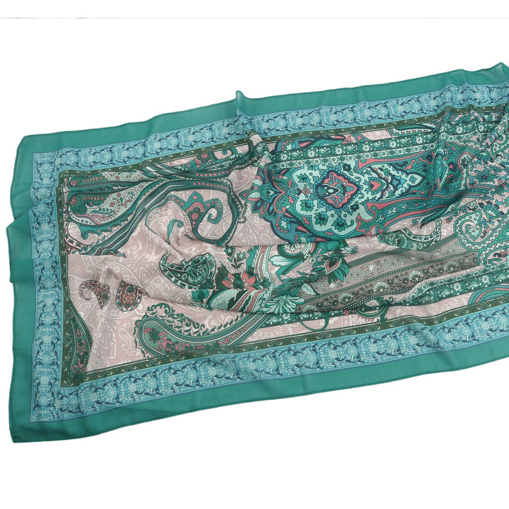 Elegant Printed Chiffon Bohemian Style Hijab Scarf Breathable Sun Protection