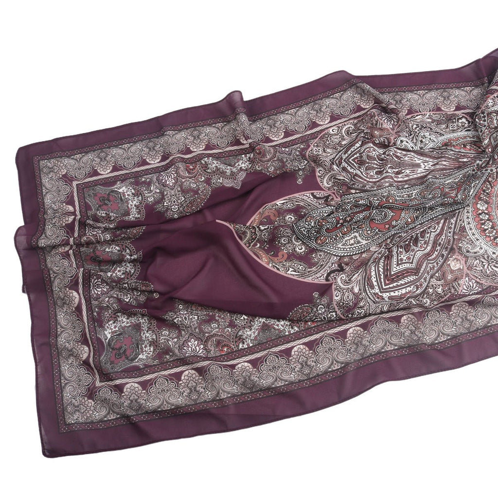 Elegant Printed Chiffon Bohemian Style Hijab Scarf Breathable Sun Protection