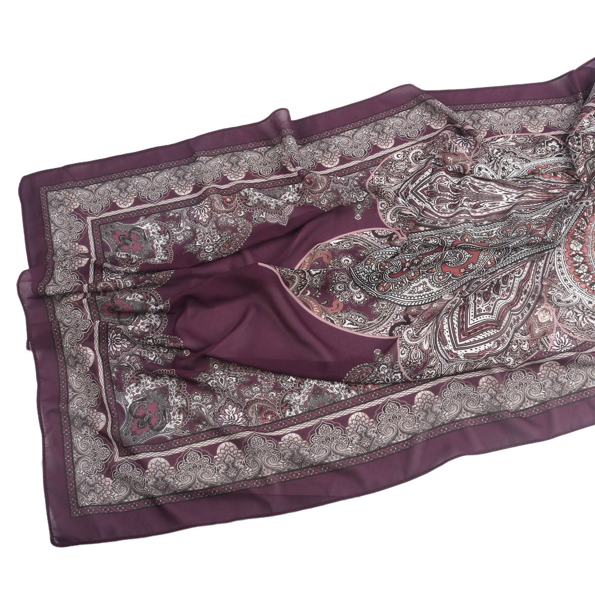 Elegant Printed Chiffon Bohemian Style Hijab Scarf Breathable Sun Protection