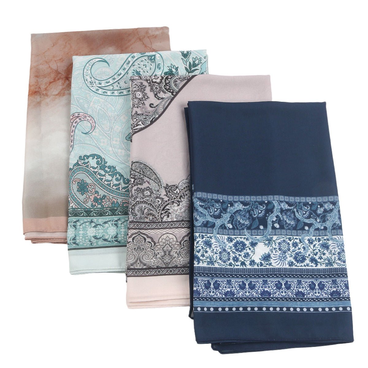 Elegant Printed Chiffon Bohemian Style Hijab Scarf Breathable Sun Protection