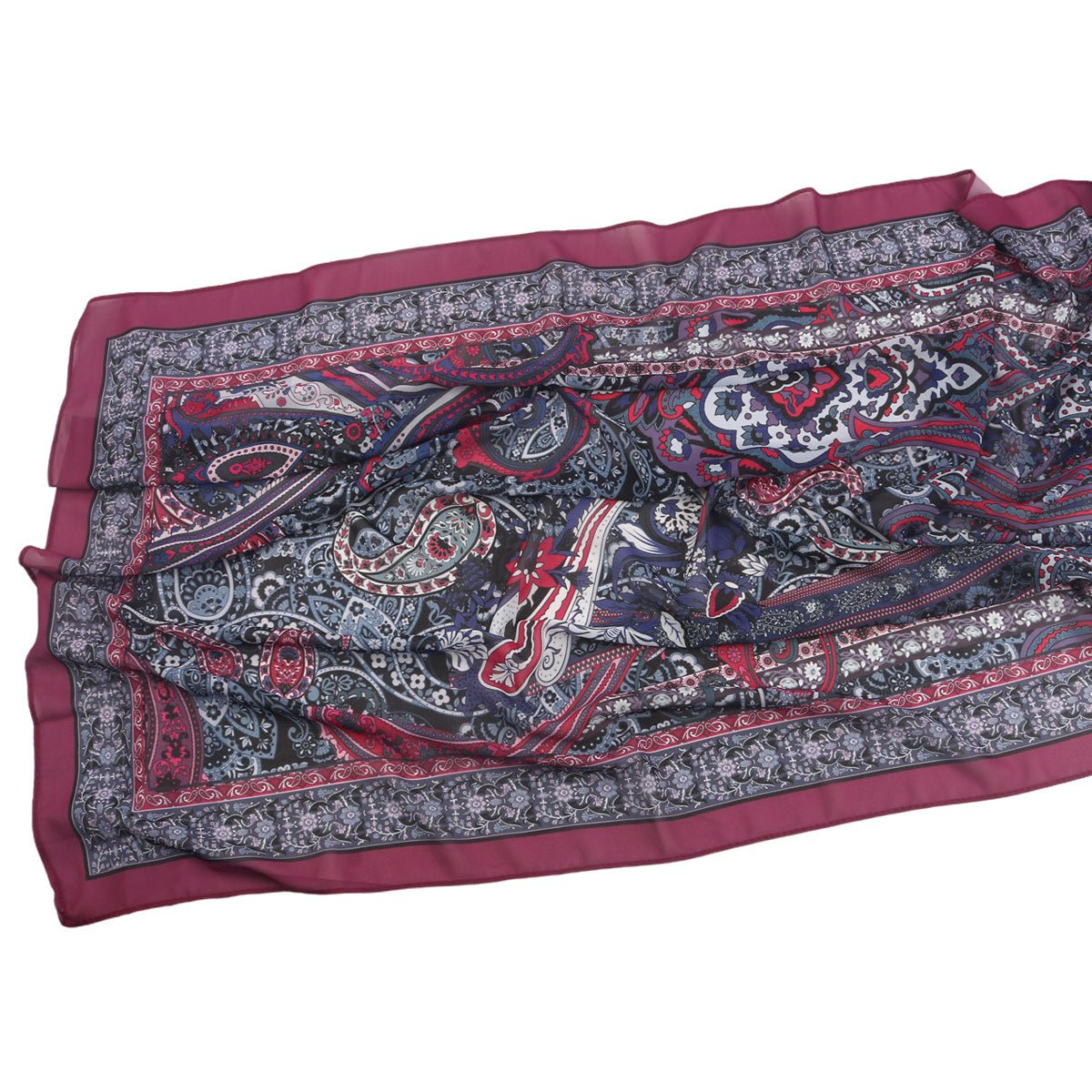 Elegant Printed Chiffon Bohemian Style Hijab Scarf Breathable Sun Protection