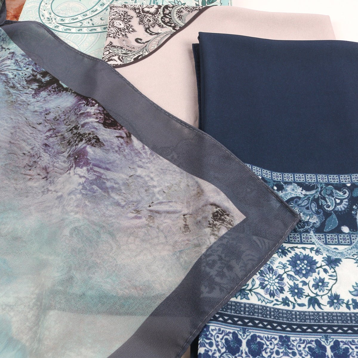 Elegant Printed Chiffon Bohemian Style Hijab Scarf Breathable Sun Protection