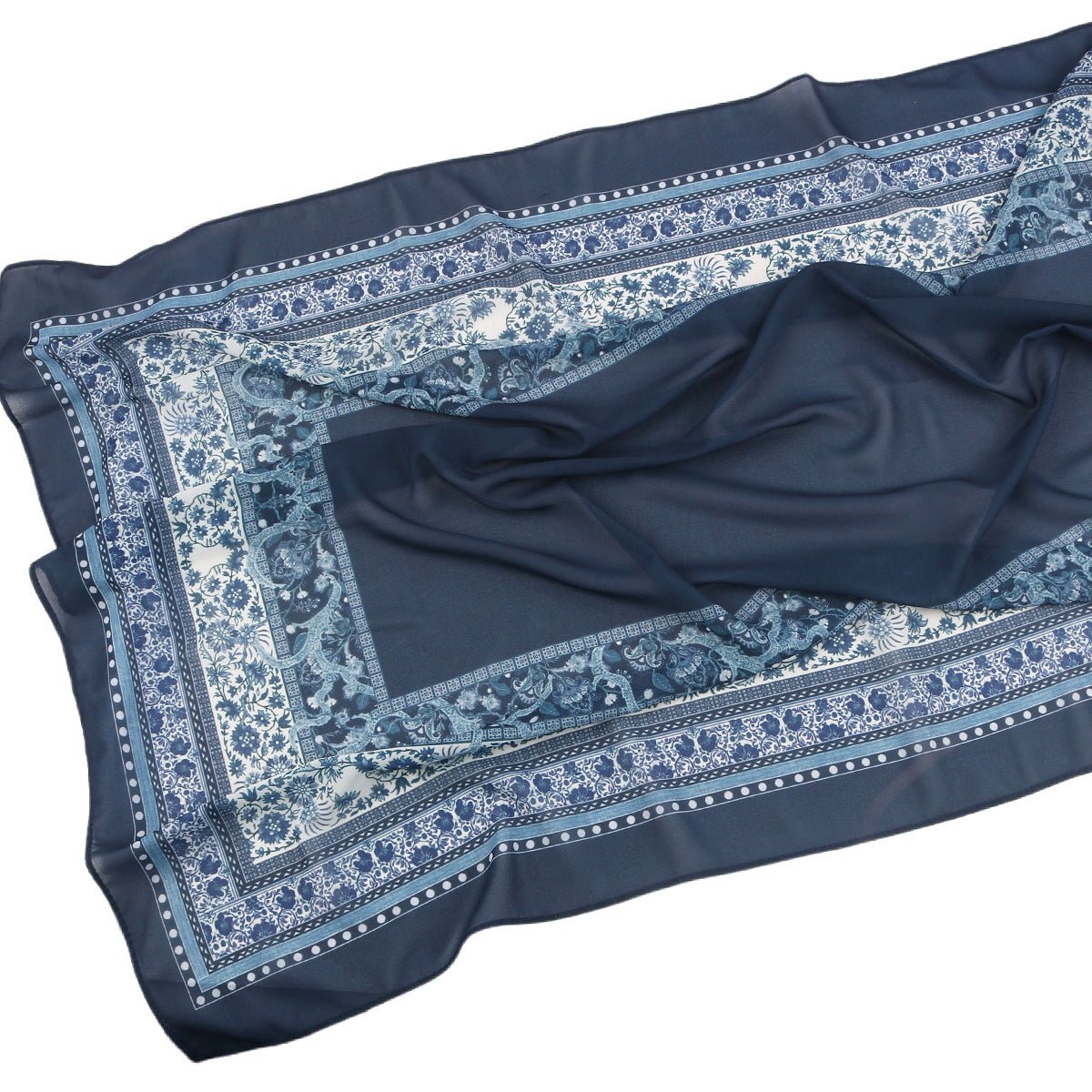 Elegant Printed Chiffon Bohemian Style Hijab Scarf Breathable Sun Protection