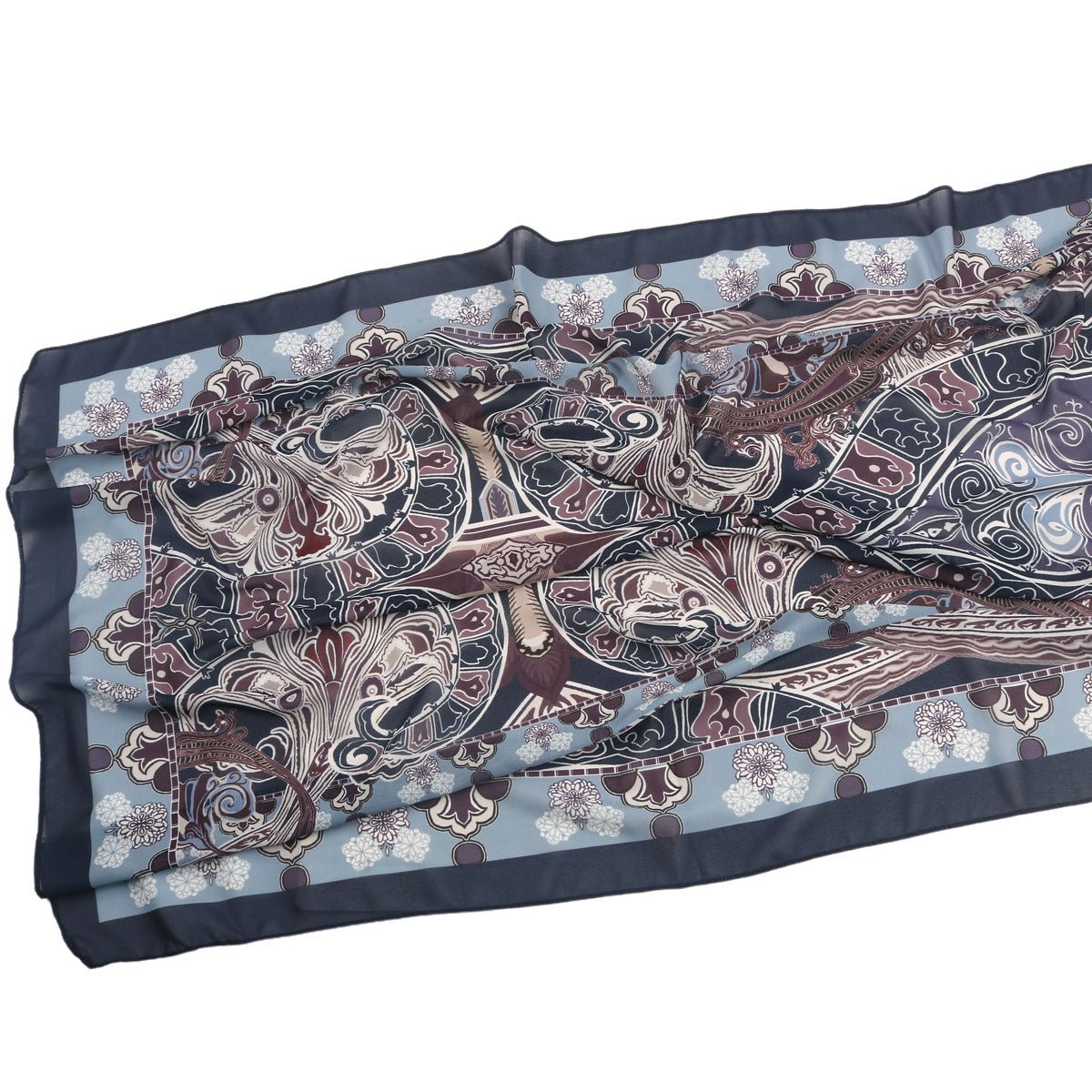 Elegant Printed Chiffon Bohemian Style Hijab Scarf Breathable Sun Protection