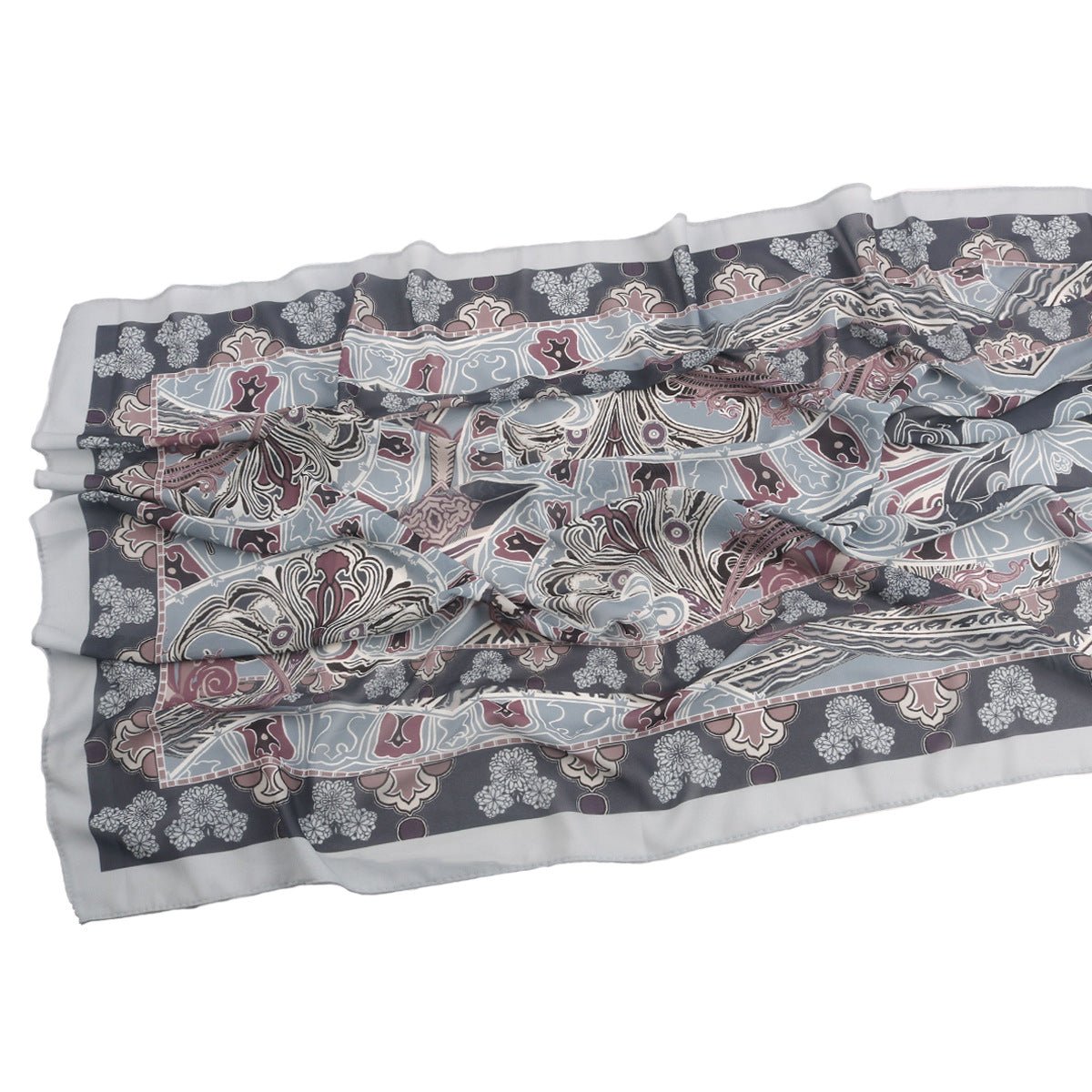 Elegant Printed Chiffon Bohemian Style Hijab Scarf Breathable Sun Protection