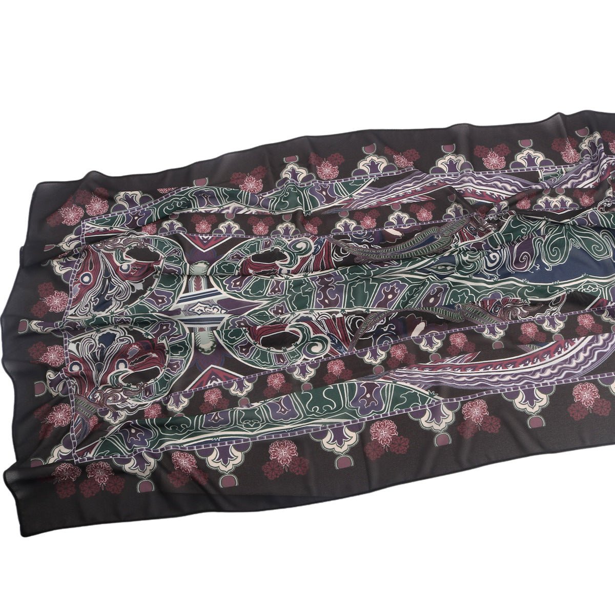 Elegant Printed Chiffon Bohemian Style Hijab Scarf Breathable Sun Protection