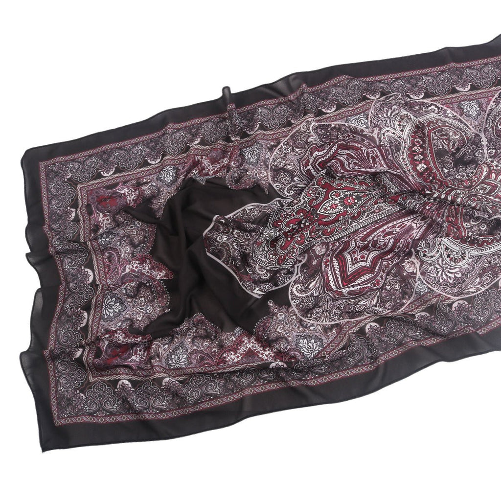 Elegant Printed Chiffon Bohemian Style Hijab Scarf Breathable Sun Protection