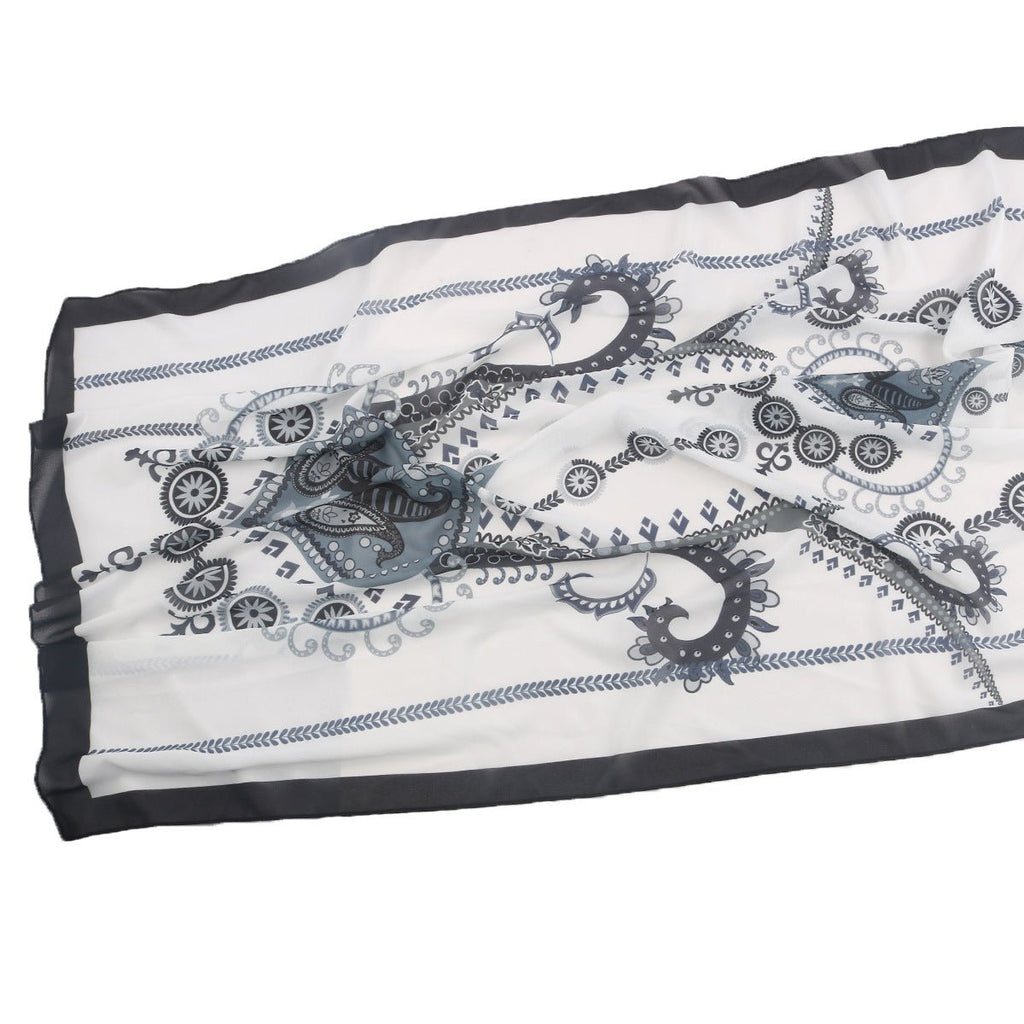 Elegant Printed Chiffon Bohemian Style Hijab Scarf Breathable Sun Protection