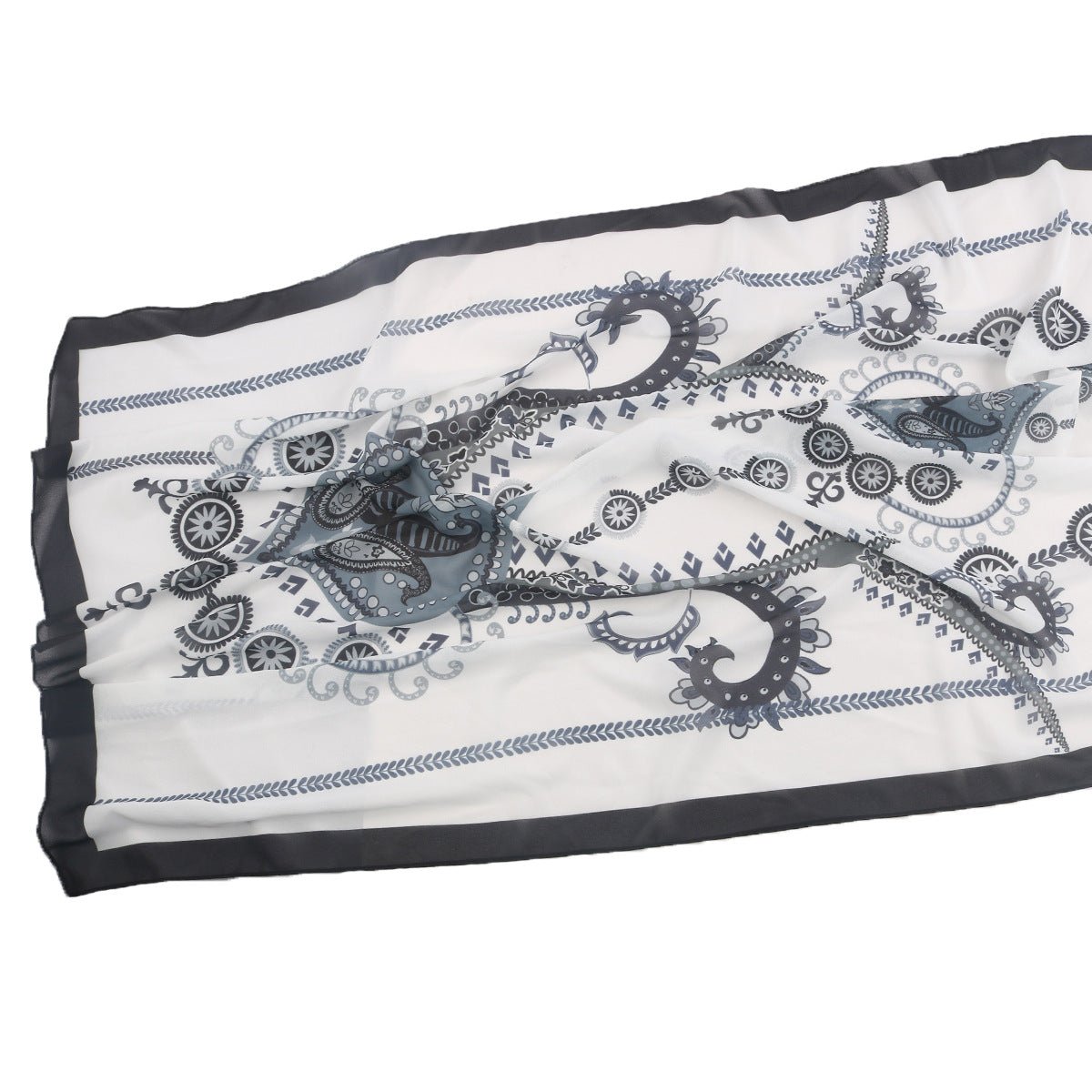 Elegant Printed Chiffon Bohemian Style Hijab Scarf Breathable Sun Protection