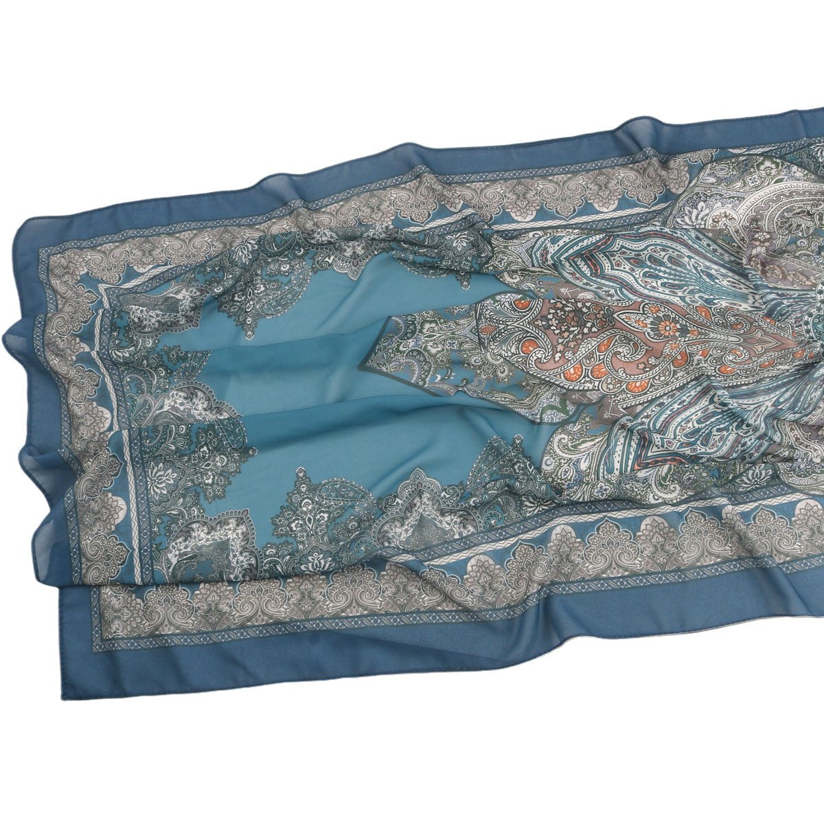 Elegant Printed Chiffon Bohemian Style Hijab Scarf Breathable Sun Protection