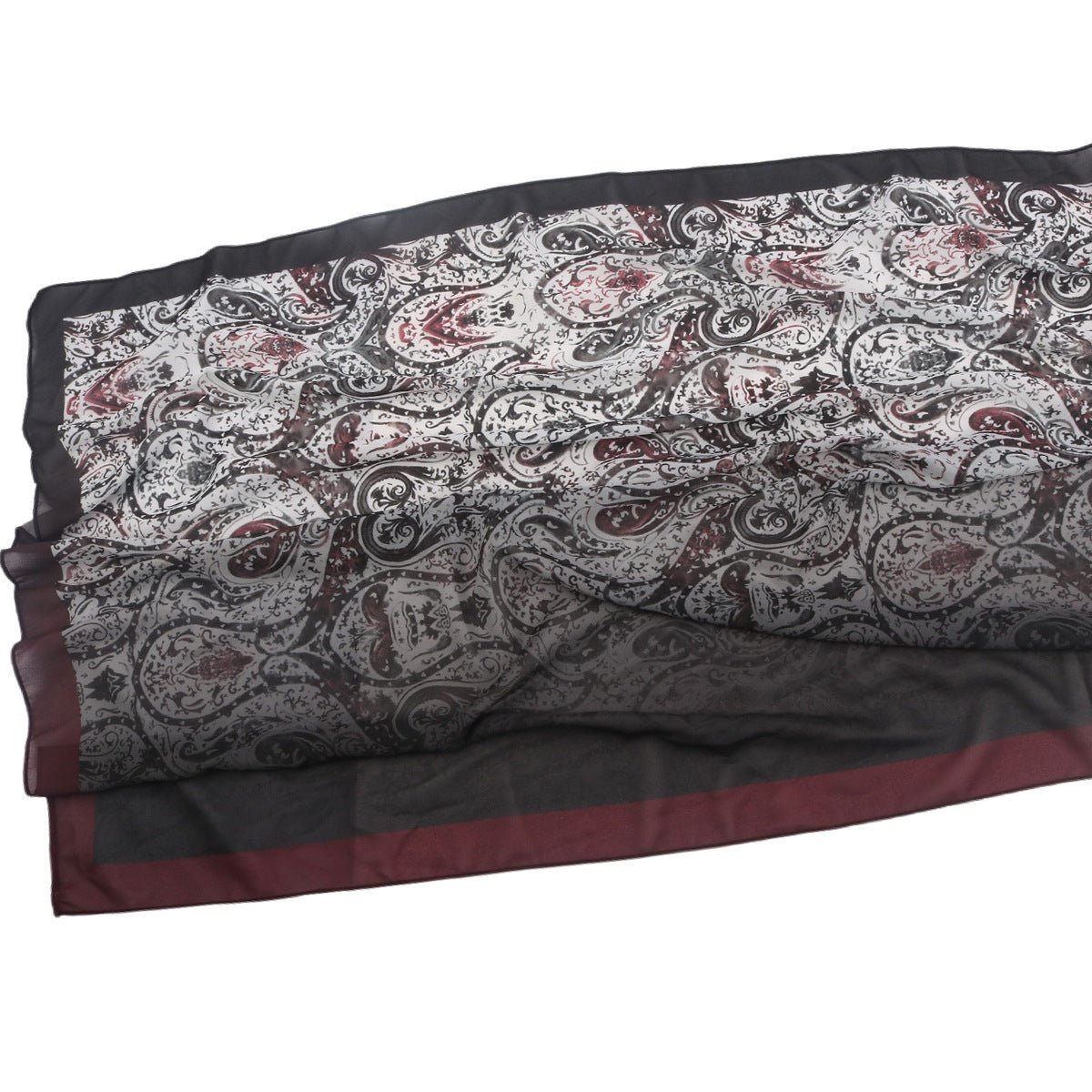 Elegant Printed Chiffon Bohemian Style Hijab Scarf Breathable Sun Protection