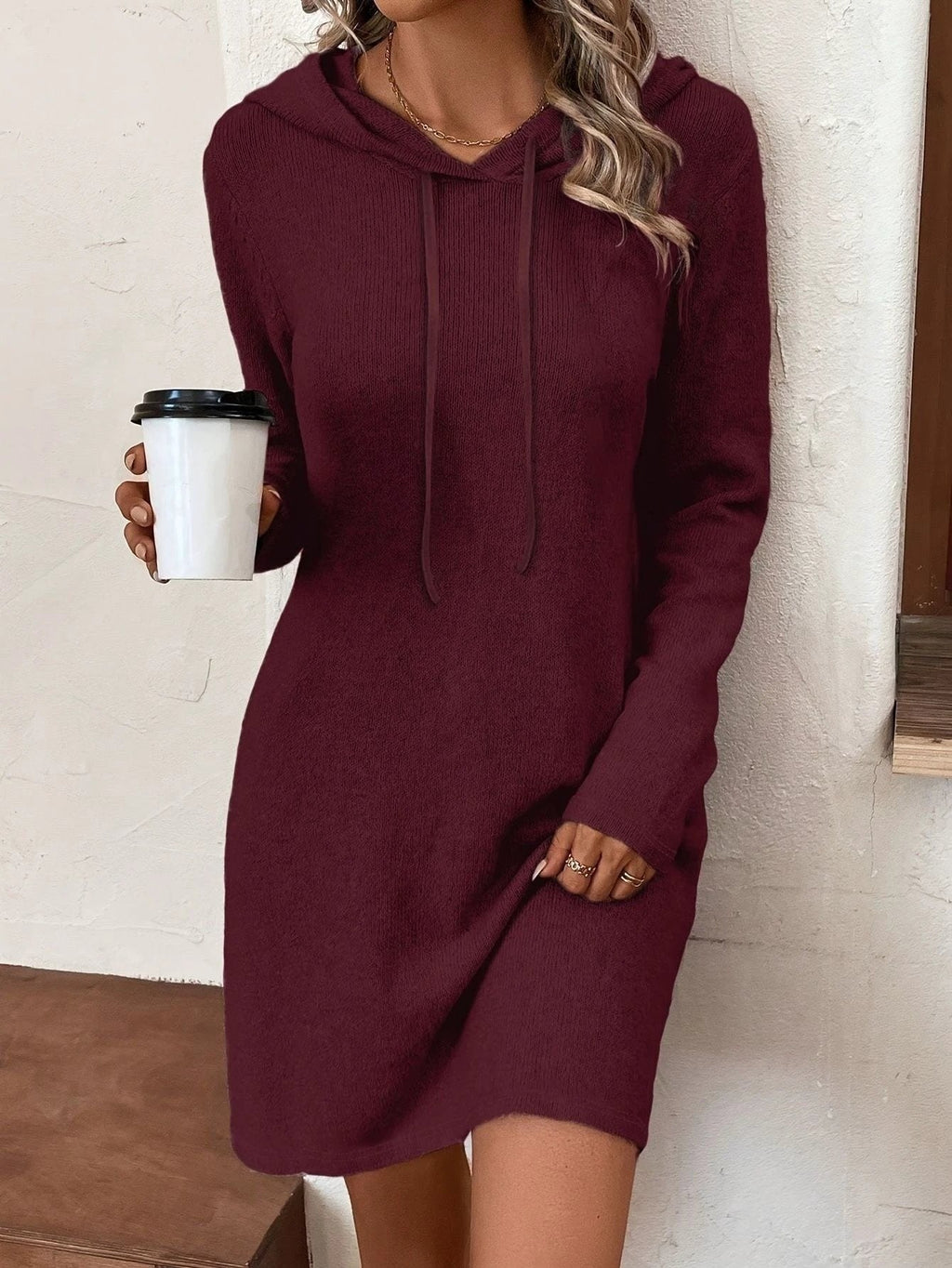 Women's Form Fitting Hoodie Mini Dress