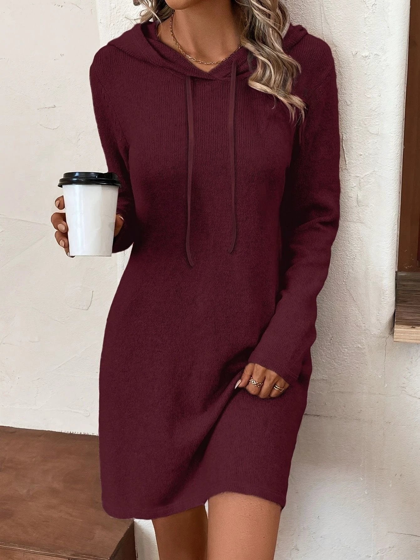 Women's Form Fitting Hoodie Mini Dress