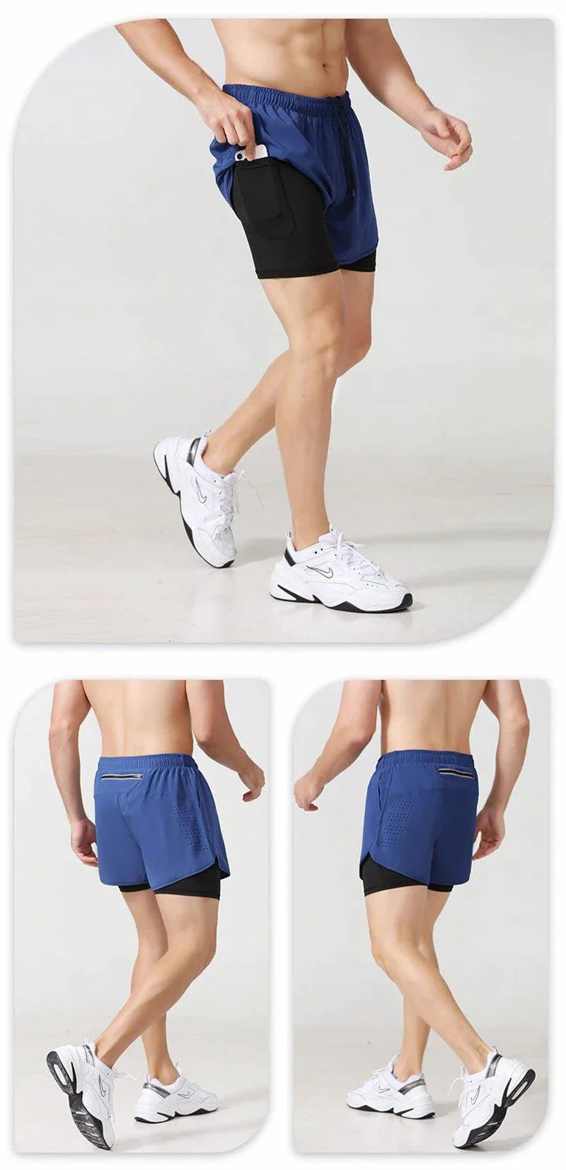 Men's Quick-drying Fitness Double Layer Shorts