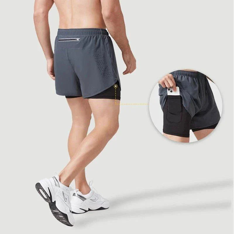 Men's Quick-drying Fitness Double Layer Shorts