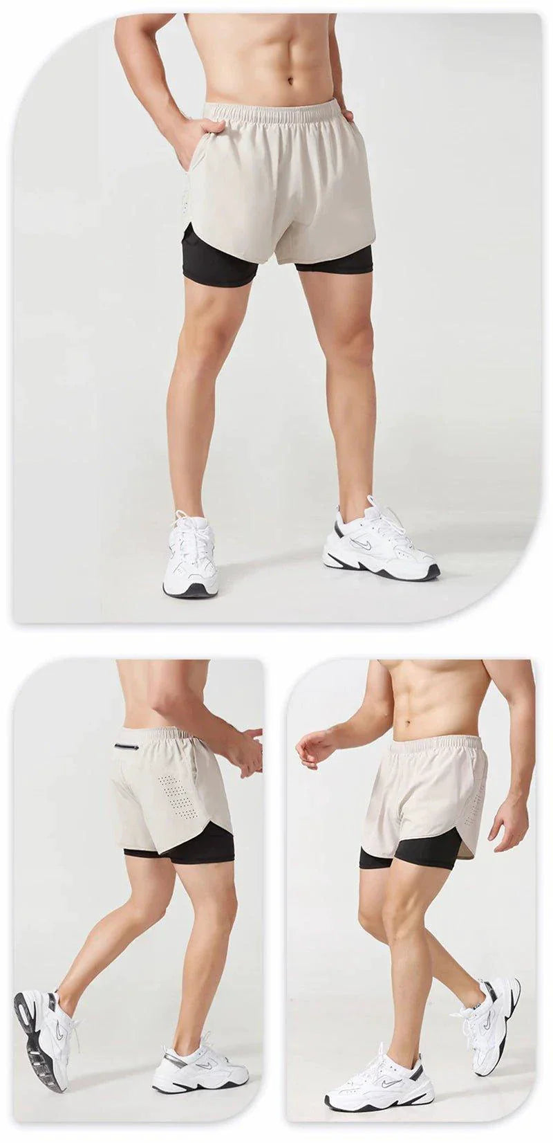 Men's Quick-drying Fitness Double Layer Shorts