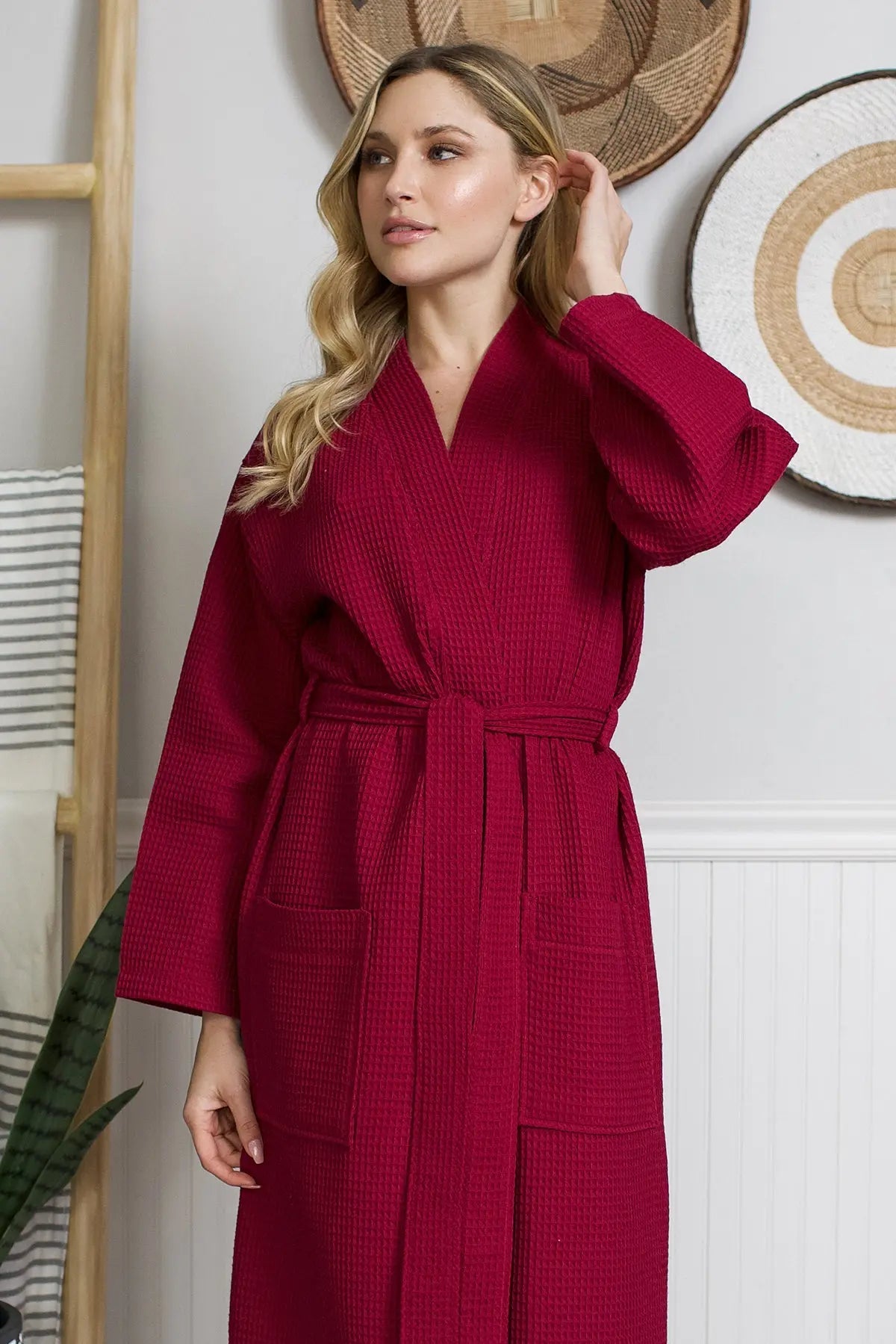 Women's Lightweight Waffle Robe, Quick-Dry Spa Comfort